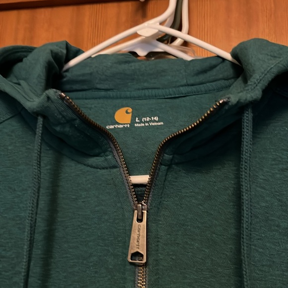 Carhartt Sweatshirt 3/4” zipper with hood size L12-14 - Picture 2 of 3